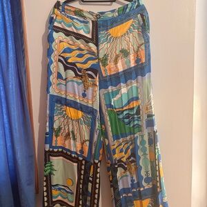 Colorful Graphic Print Pants